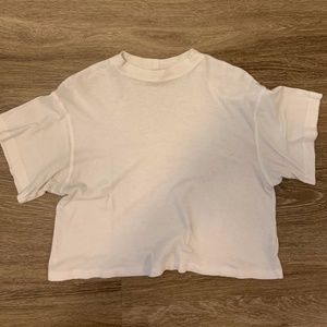 Free People White Crop T-Shirt
